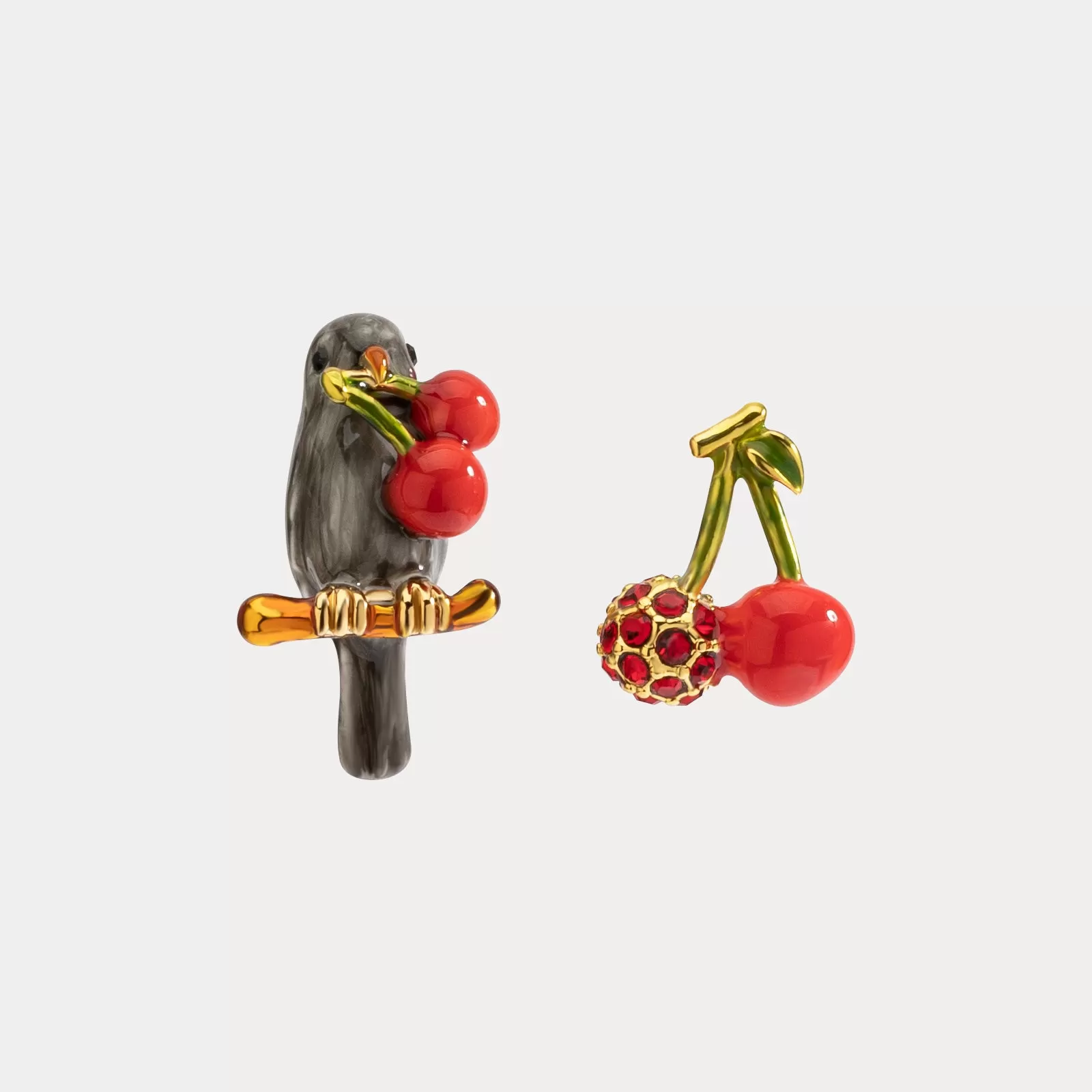 Cherry Bird Earrings