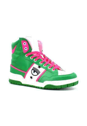 CHIARA FERRAGNI Sneaker High Donna Green Pink Fluo CF3114-078