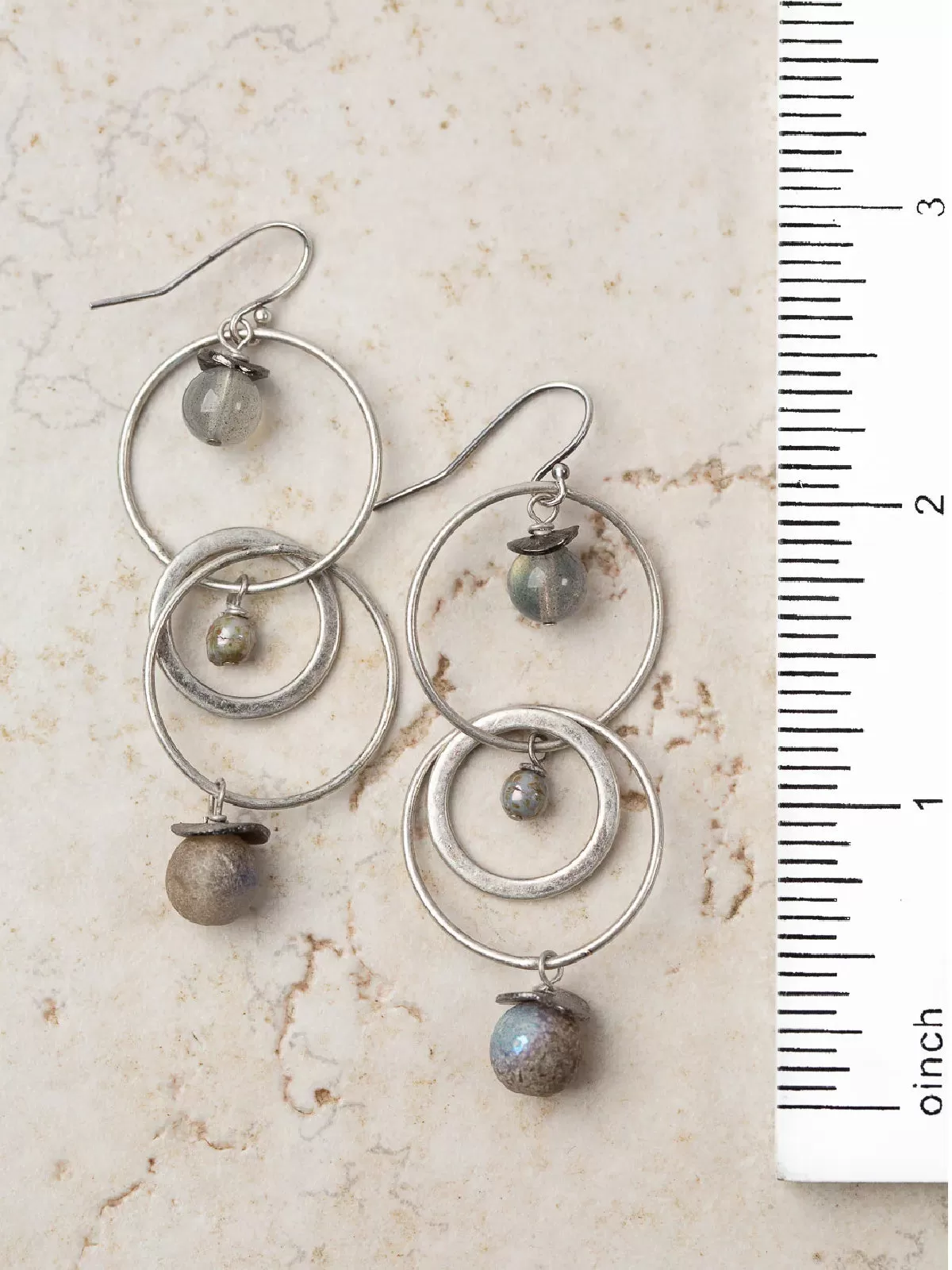 Circle Labradorite Dangles by Anne Vaughan