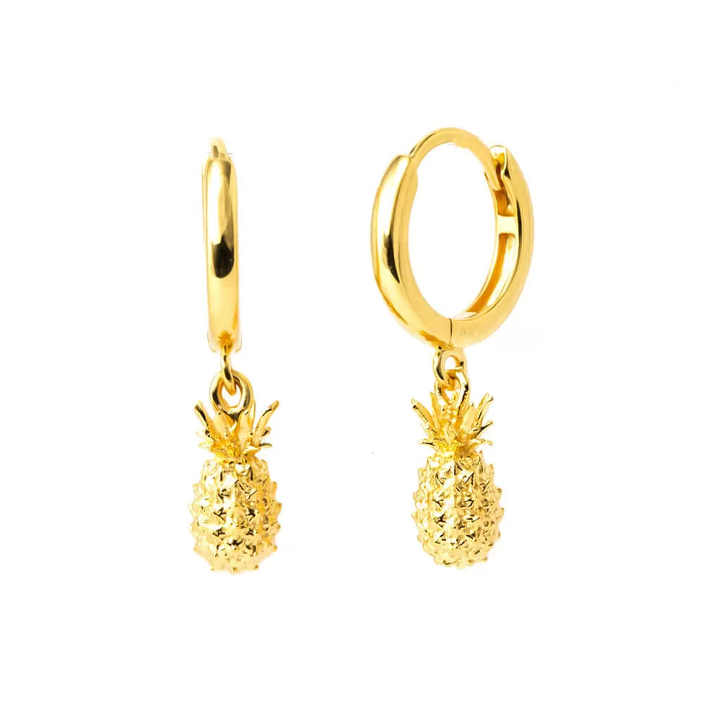 Creative Pineapple Huggie Hoop Earrings with Pendant