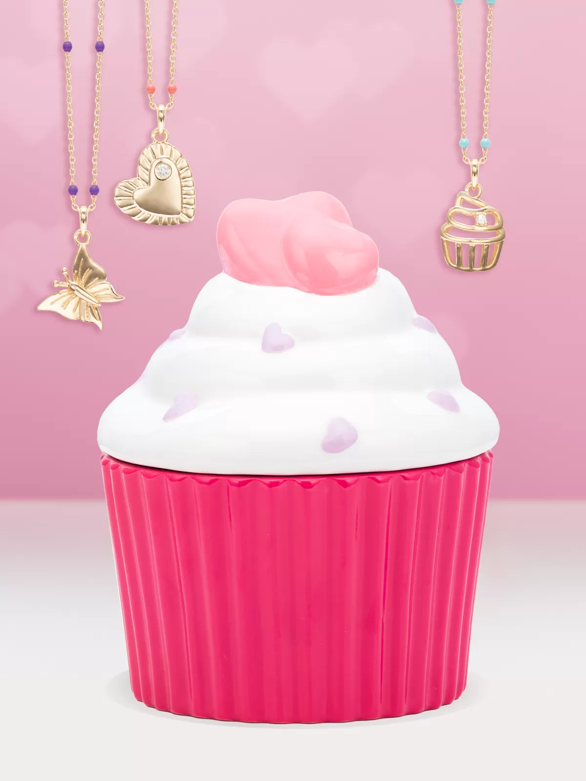 Cupcake Jar Candle - Enamel Beaded Charm Necklace Collection