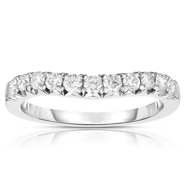 Curved French Cut Diamond Band