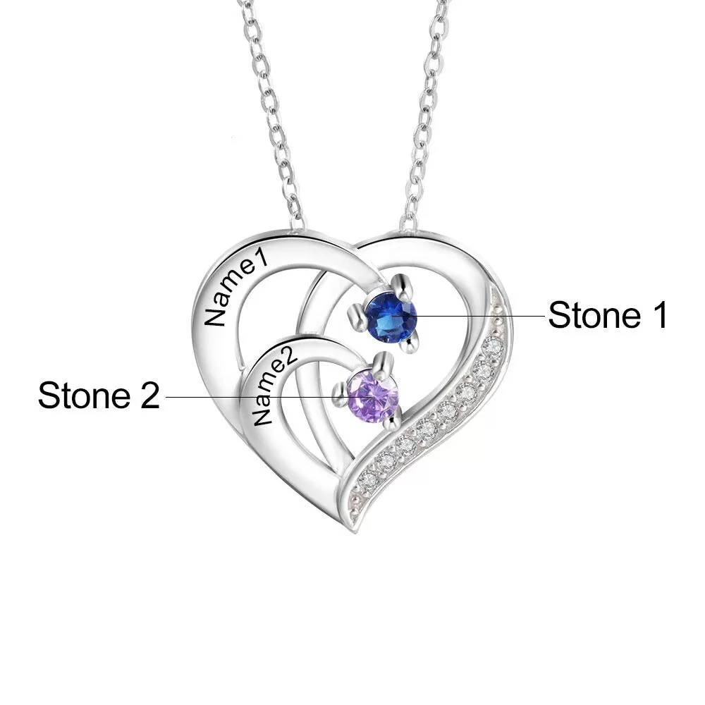 Customized Birthstone Engraved Pendant