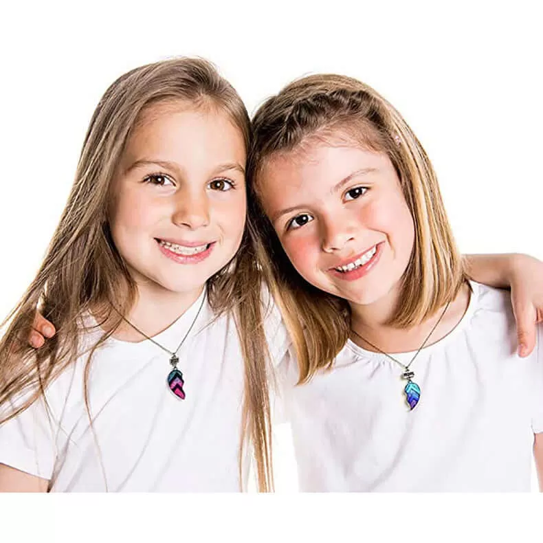 Cute Heart Children Friendship Pendant BFF Necklaces