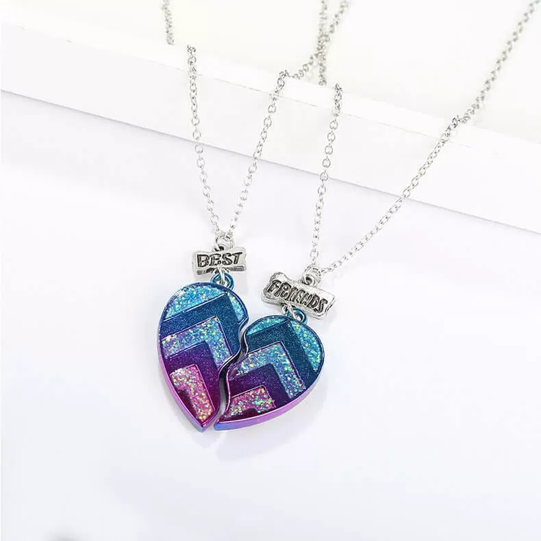 Cute Heart Children Friendship Pendant BFF Necklaces