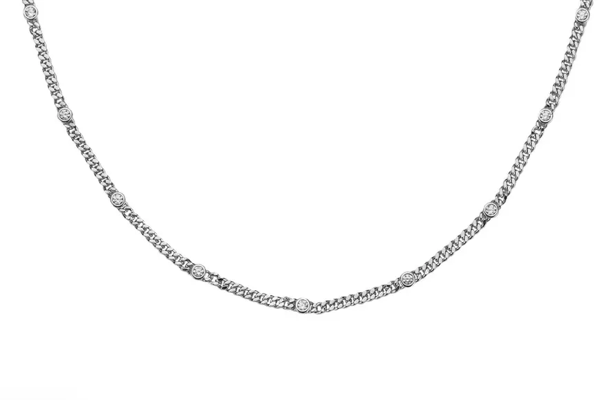 CZ Dainty Choker in Silver