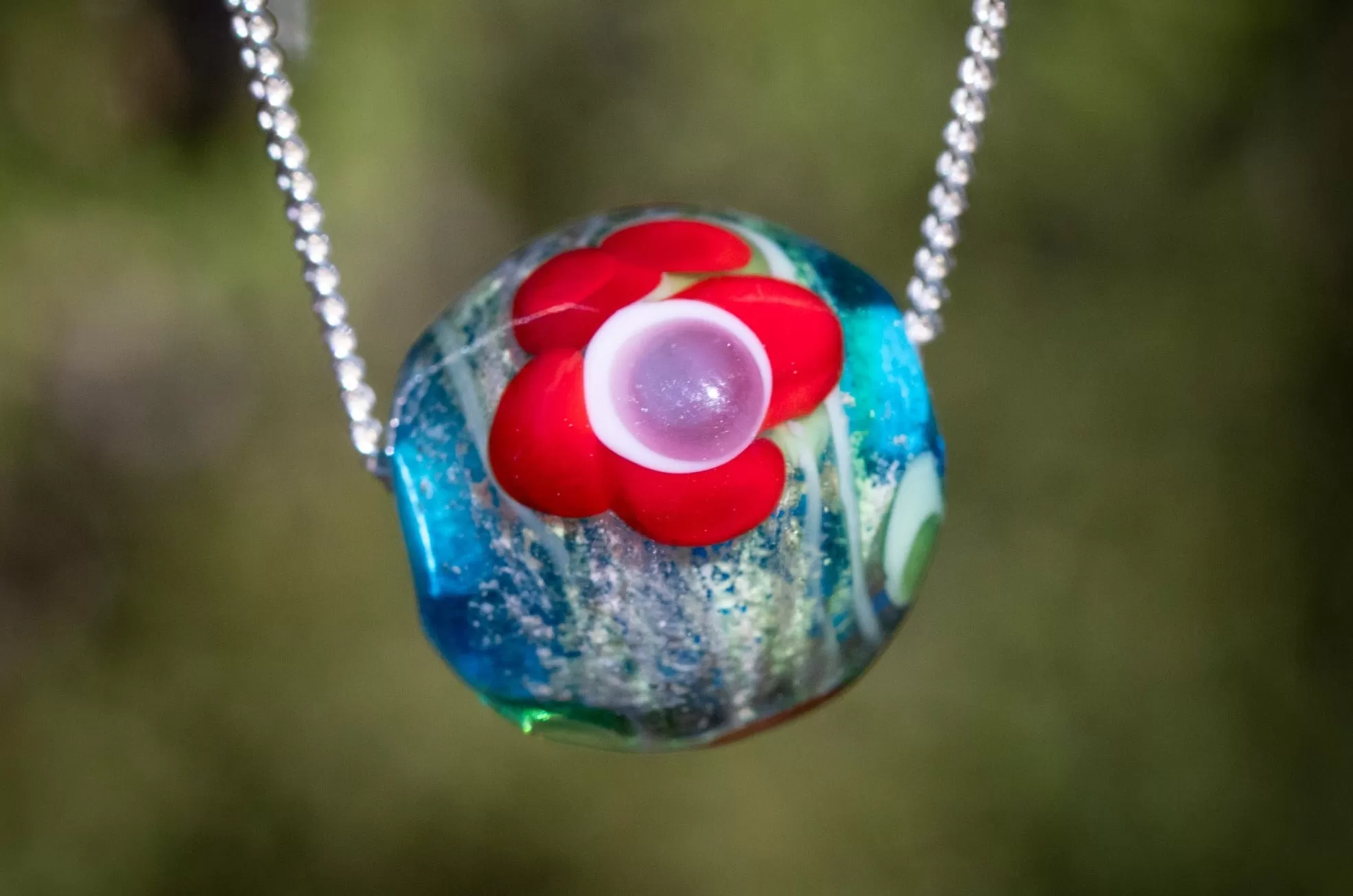 Daisy Bead Pendant with Infused Cremains