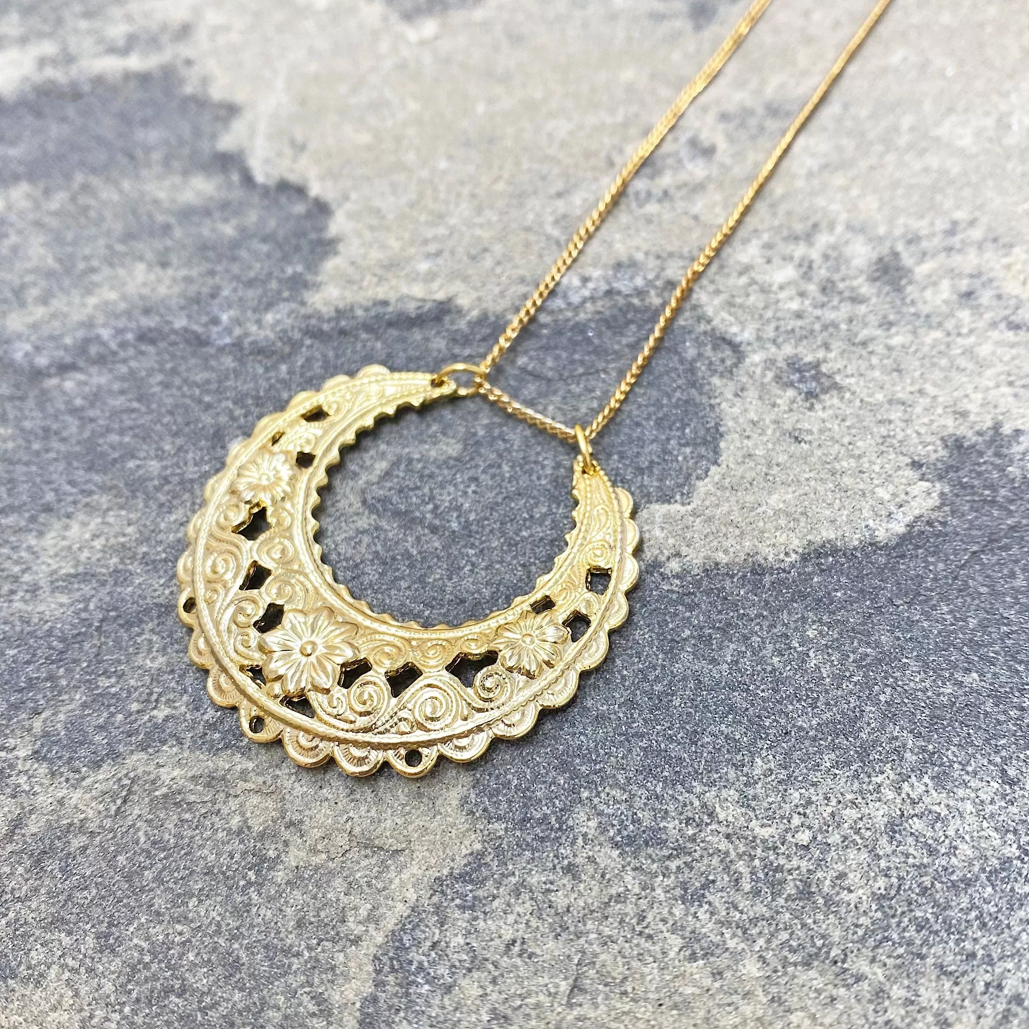 DANBY gold half moon pendant