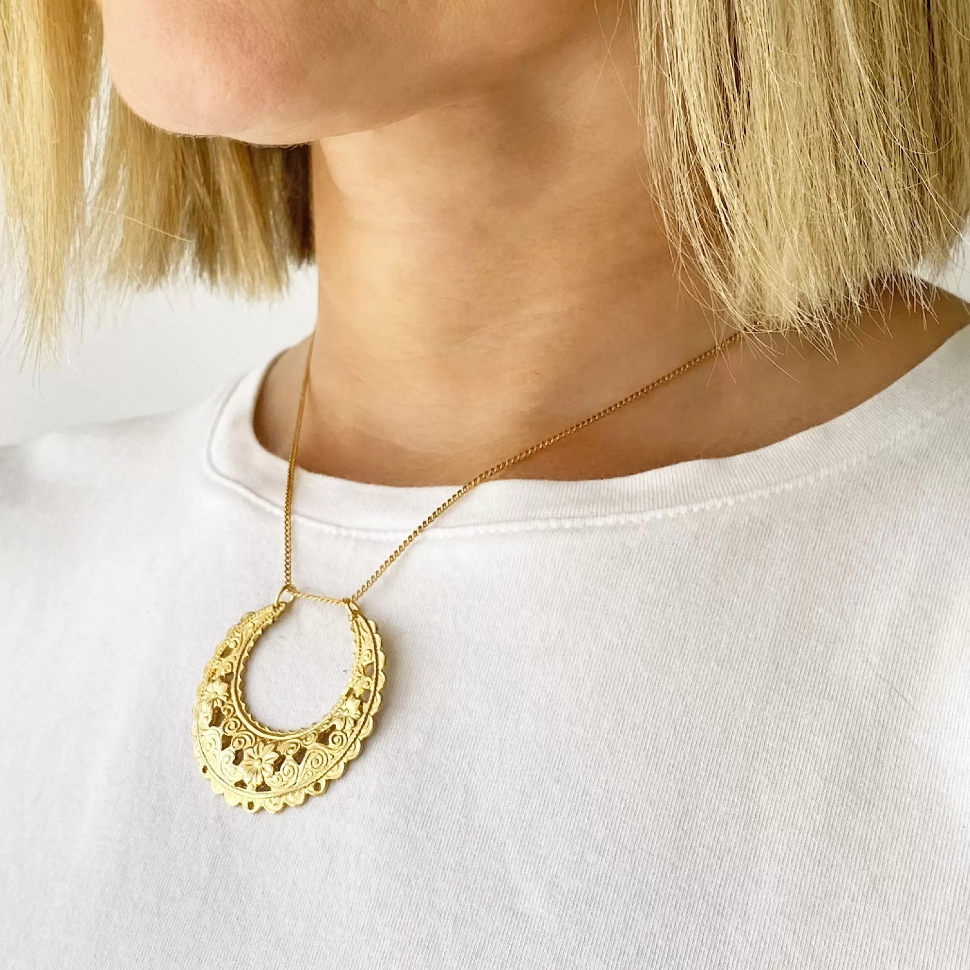 DANBY gold half moon pendant