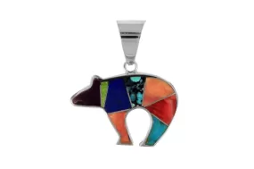 David Rosales Inlaid Bear Pendant