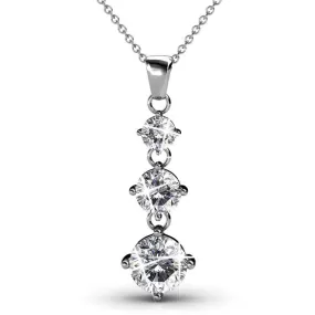 Delilah 18k White Gold Plated Drop Pendant Necklace with Crystals