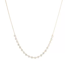 Diamond Bezel Link Necklace, 14ky