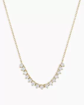 Diamond Cluster Row Necklace