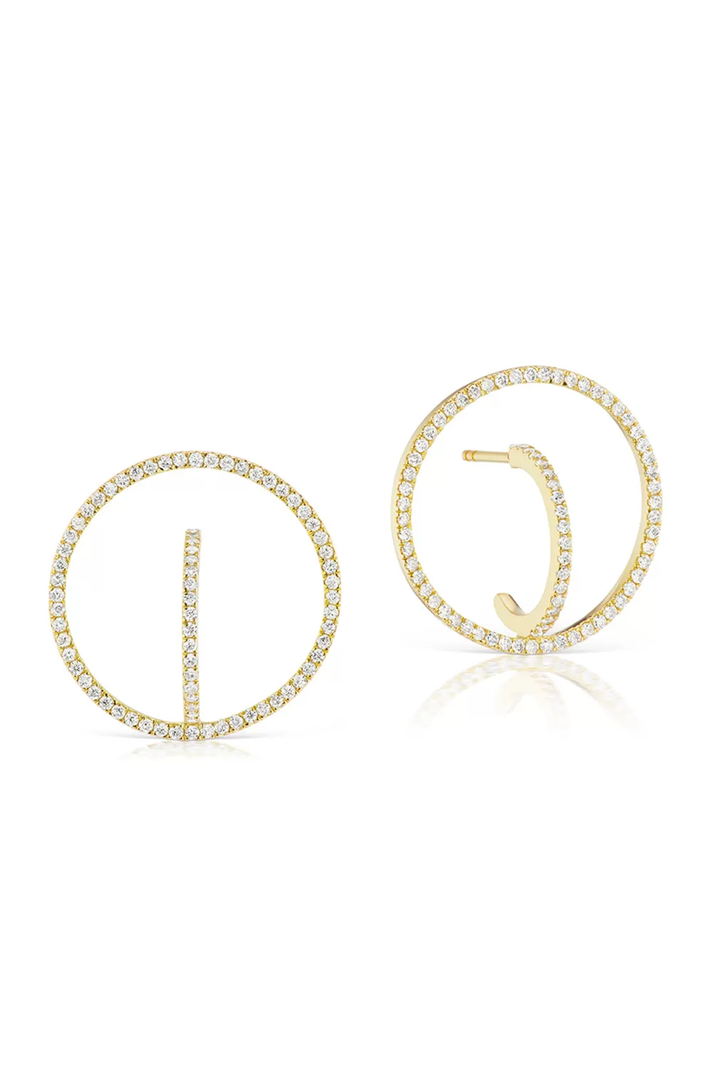 Diamond Orb Earrings in Yellow Gold