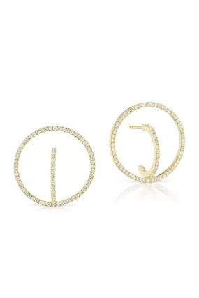 Diamond Orb Earrings in Yellow Gold