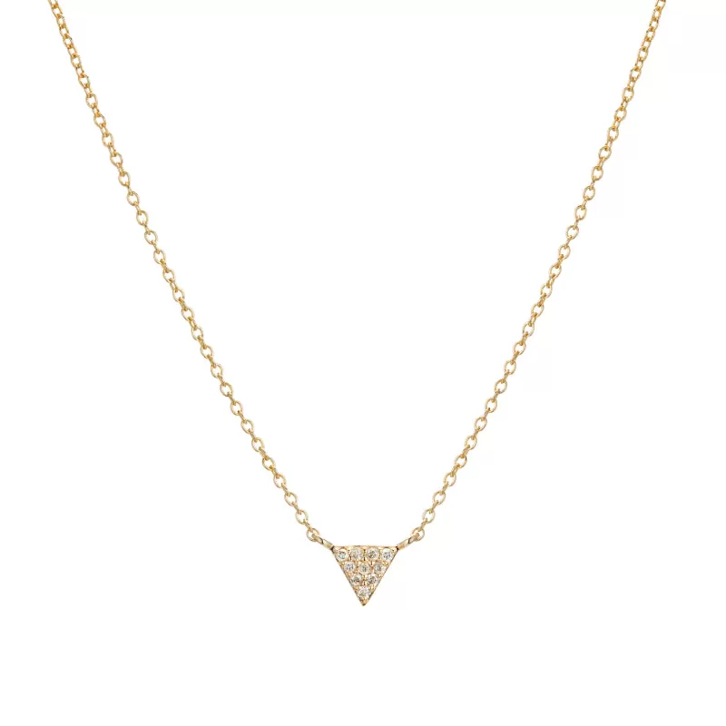 Diamond Pavé Triangle Necklace, 14ky