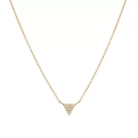 Diamond Pavé Triangle Necklace, 14ky