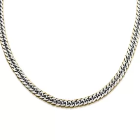 Double Curb Gold Edged Necklace