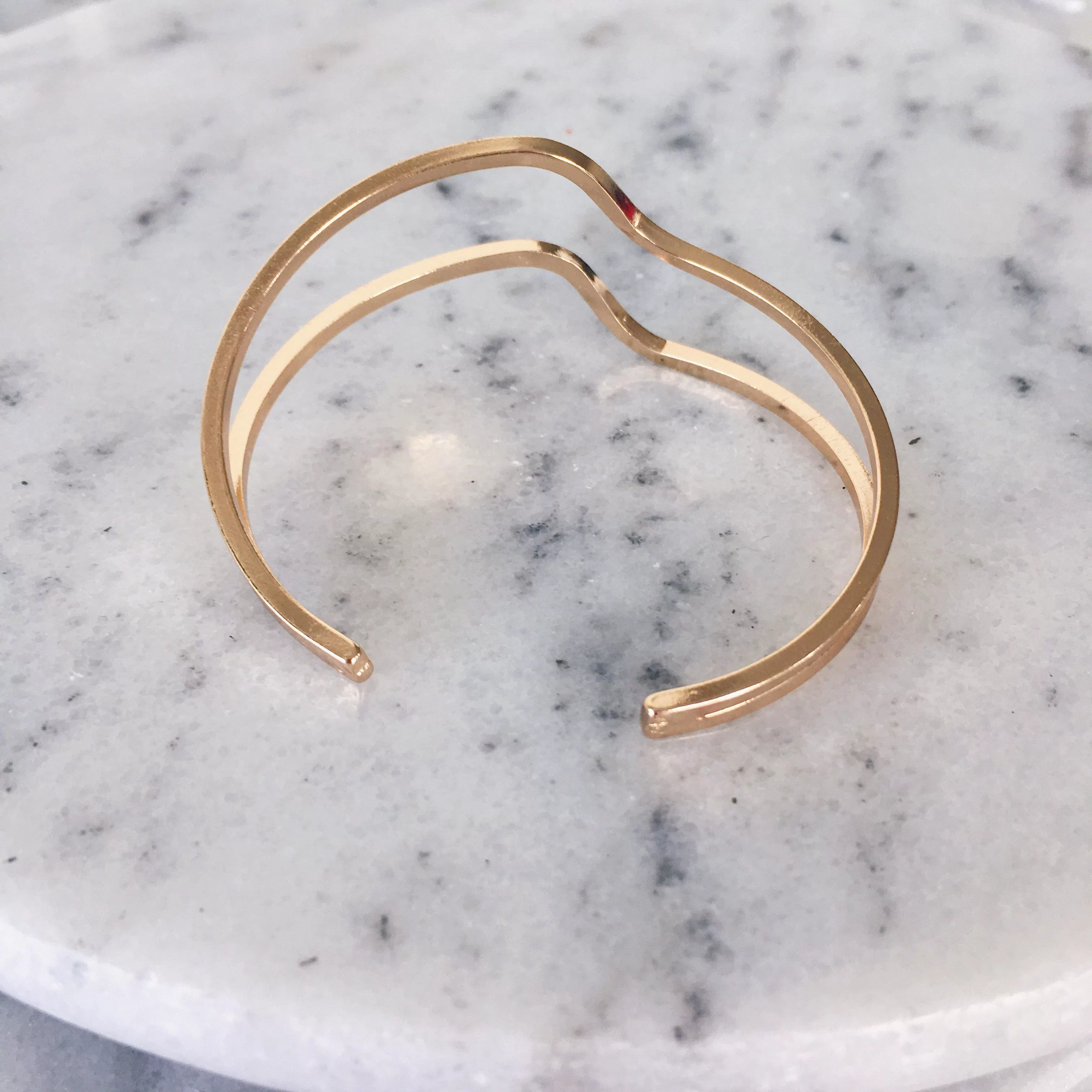 Double Wave Open Cuff Bracelet - LAST CALL/FINAL SALE