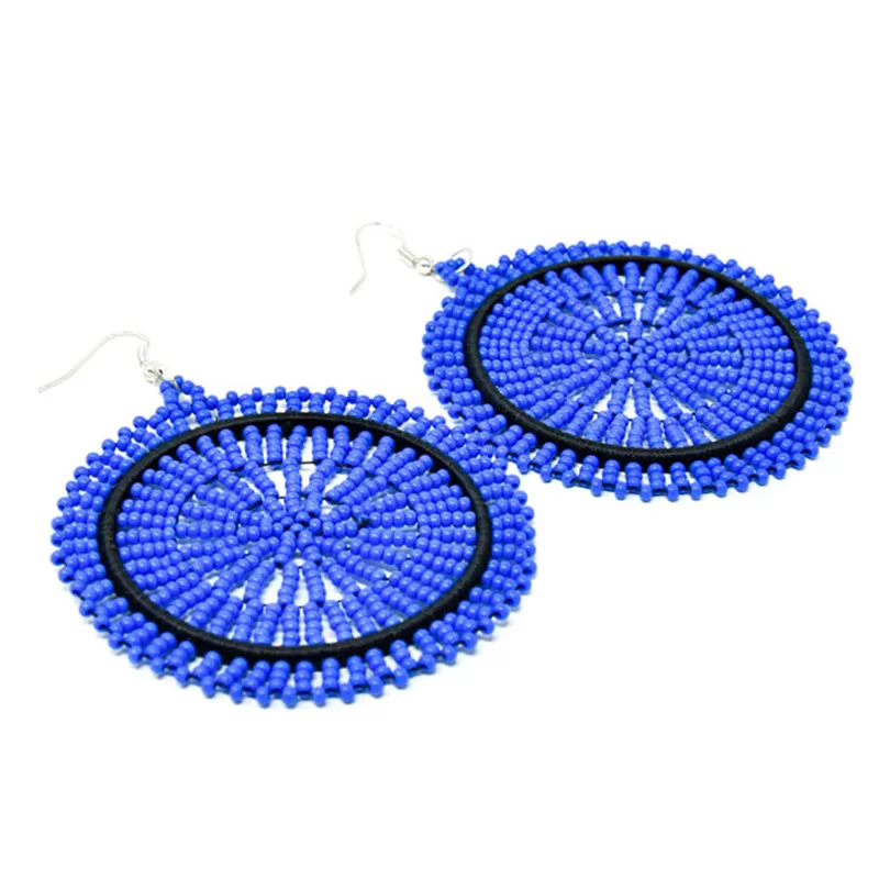 Duara Beaded Ocean Blue Earrings