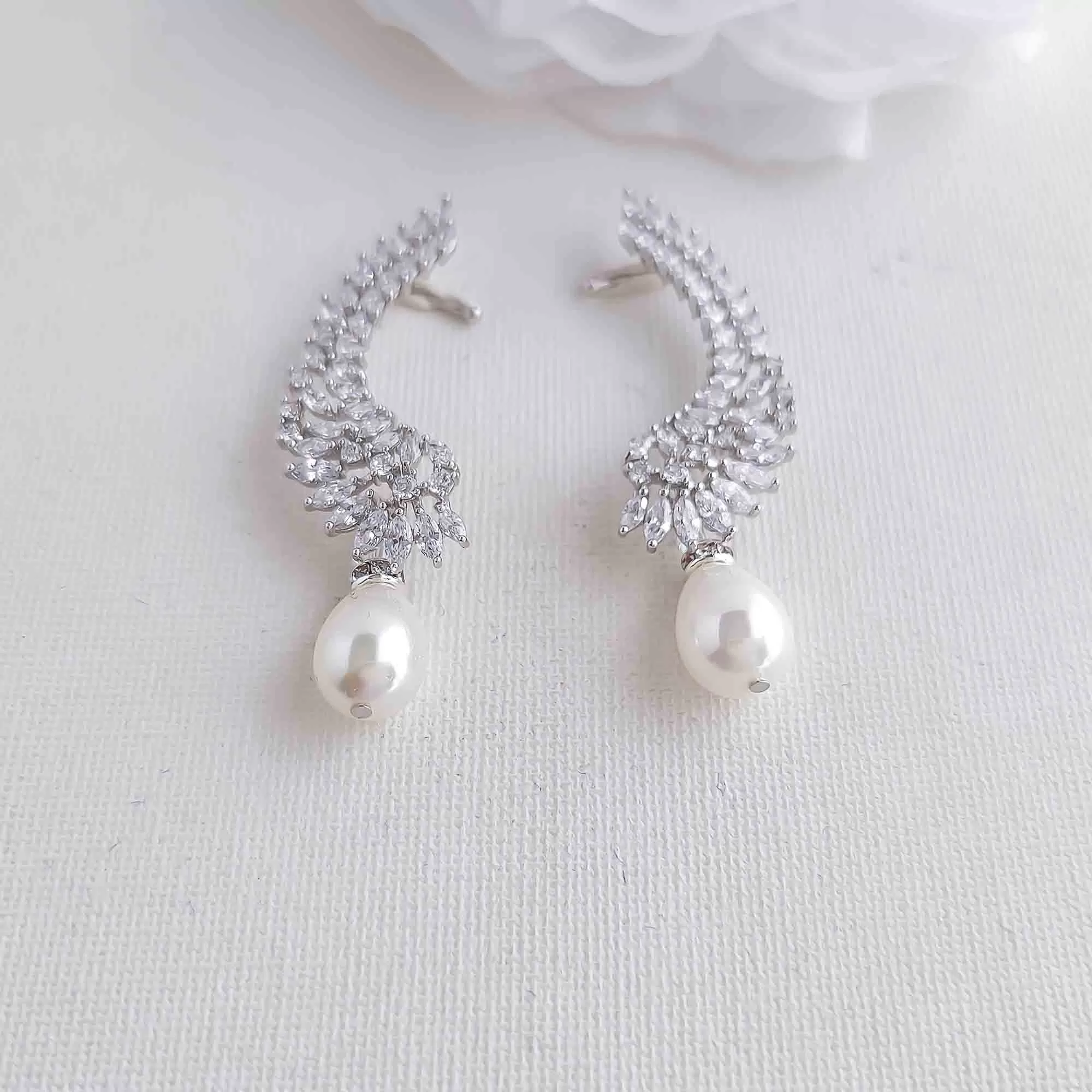 Ear Cuffs With or Without Pearl Drop-Adena