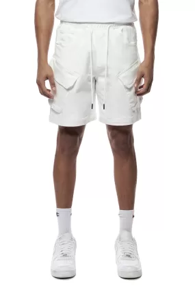 Essential Knit Twill Cargo Shorts - White