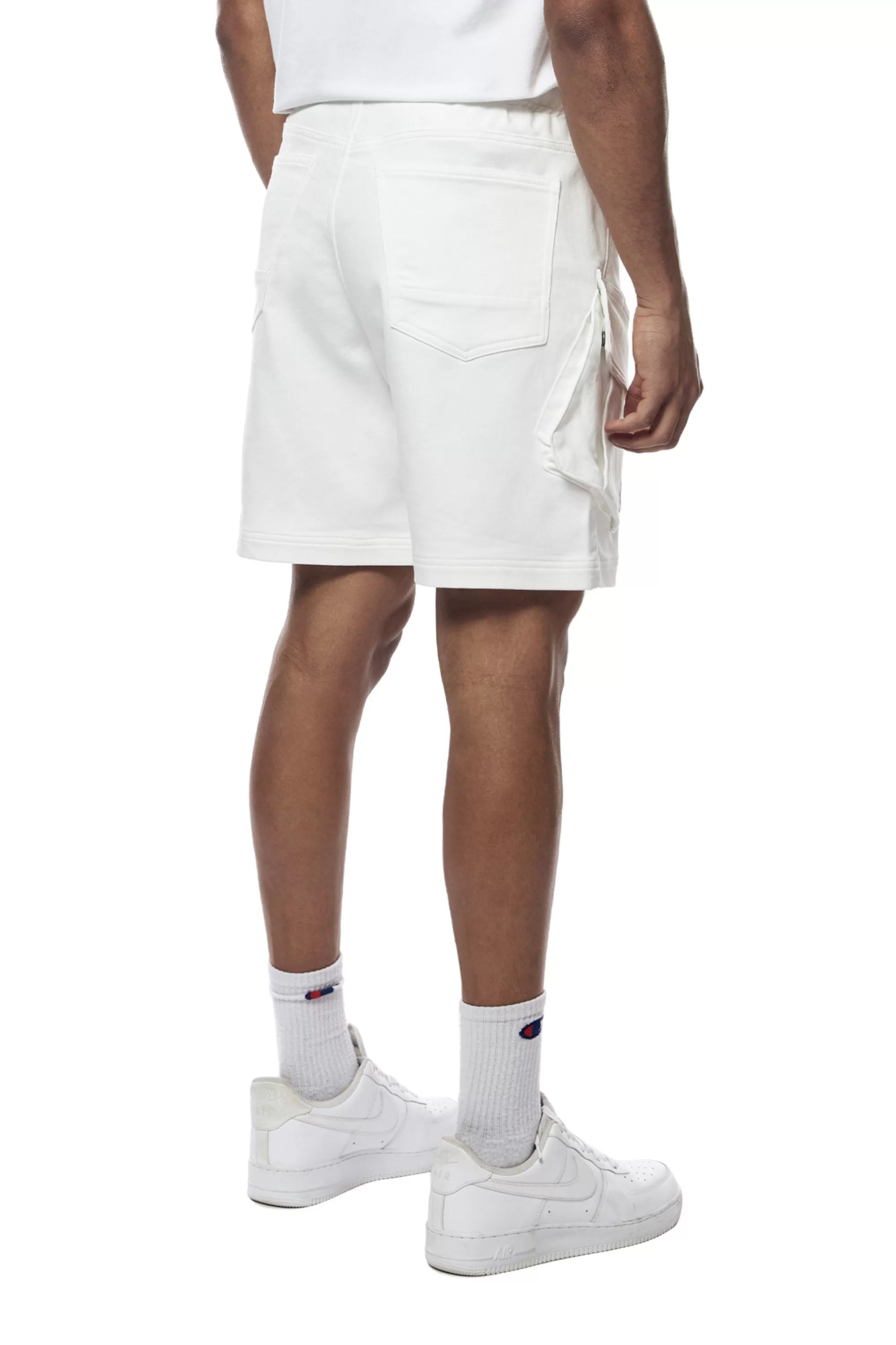 Essential Knit Twill Cargo Shorts - White