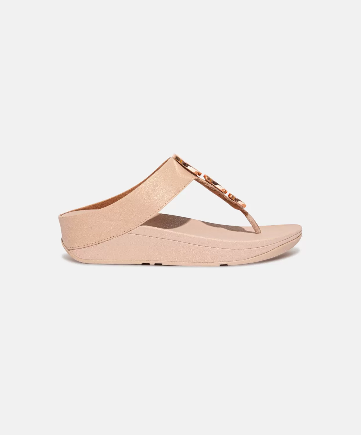 FitFlop Halo Shimmer Toe Post Sandals Cream