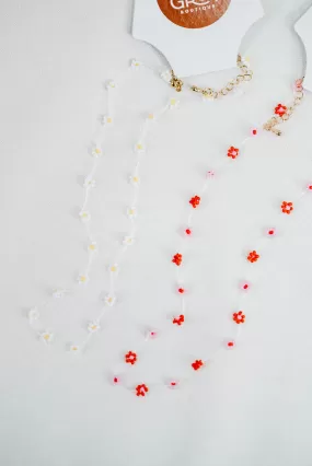 Flower Power Beaded Choker Necklaces