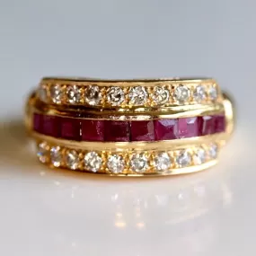 Geordi 14k Gold, Ruby and Diamond Ring