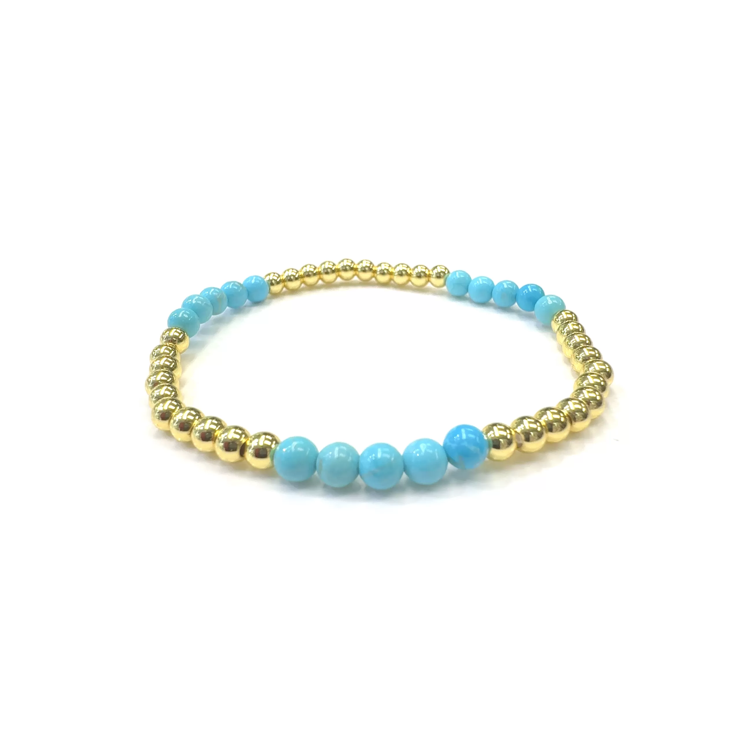 Gold Filled Turquoise Alternating Ball Bracelet