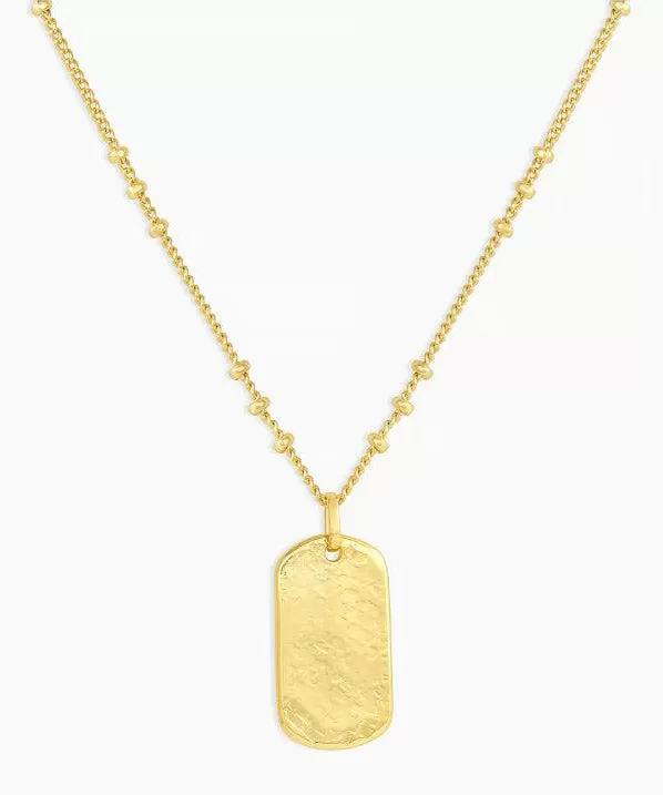 Gorjana Griffin Dog Tag Necklace - Gold