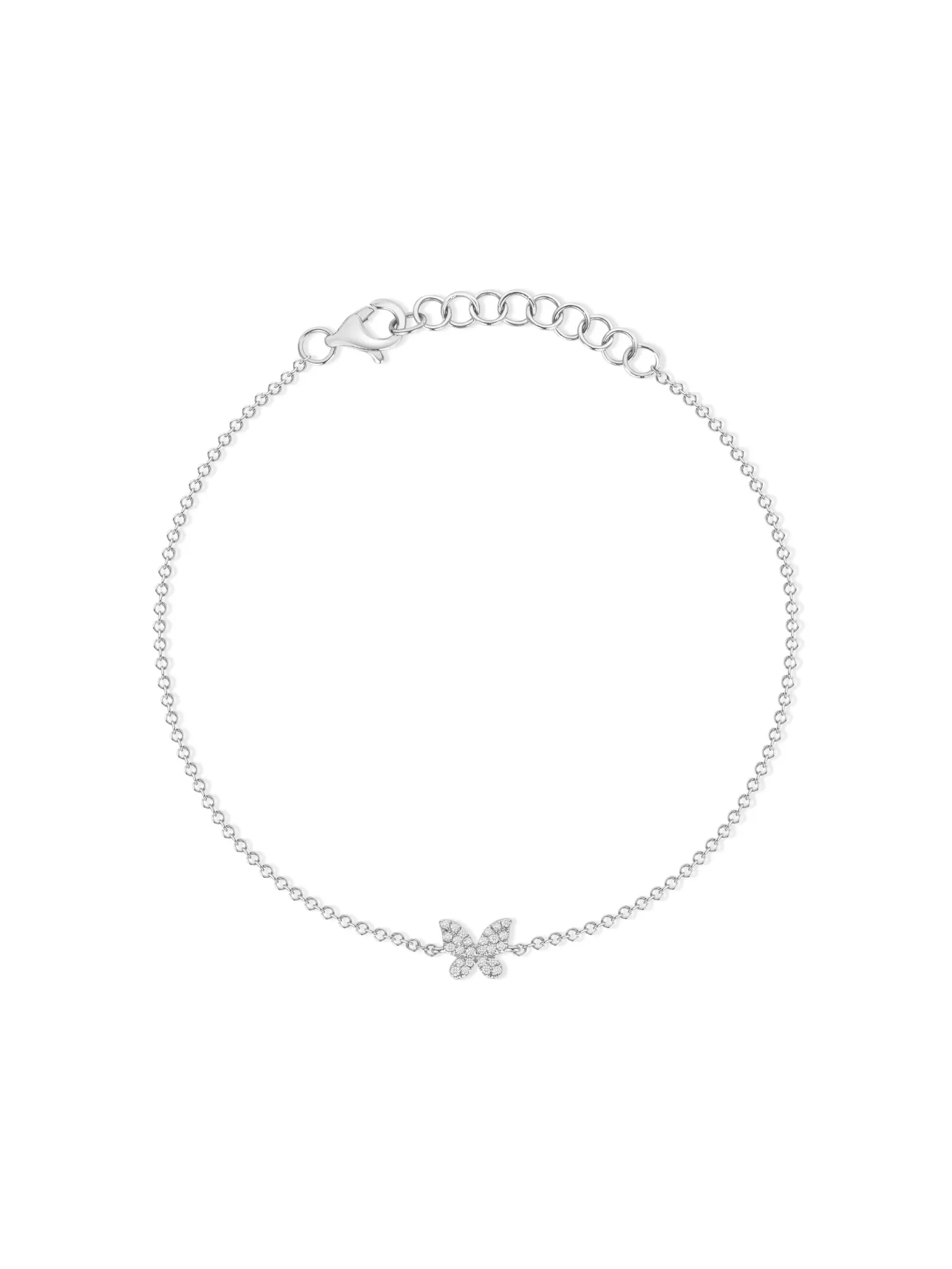 Hallie Diamond Single Butterfly Bracelet 14K