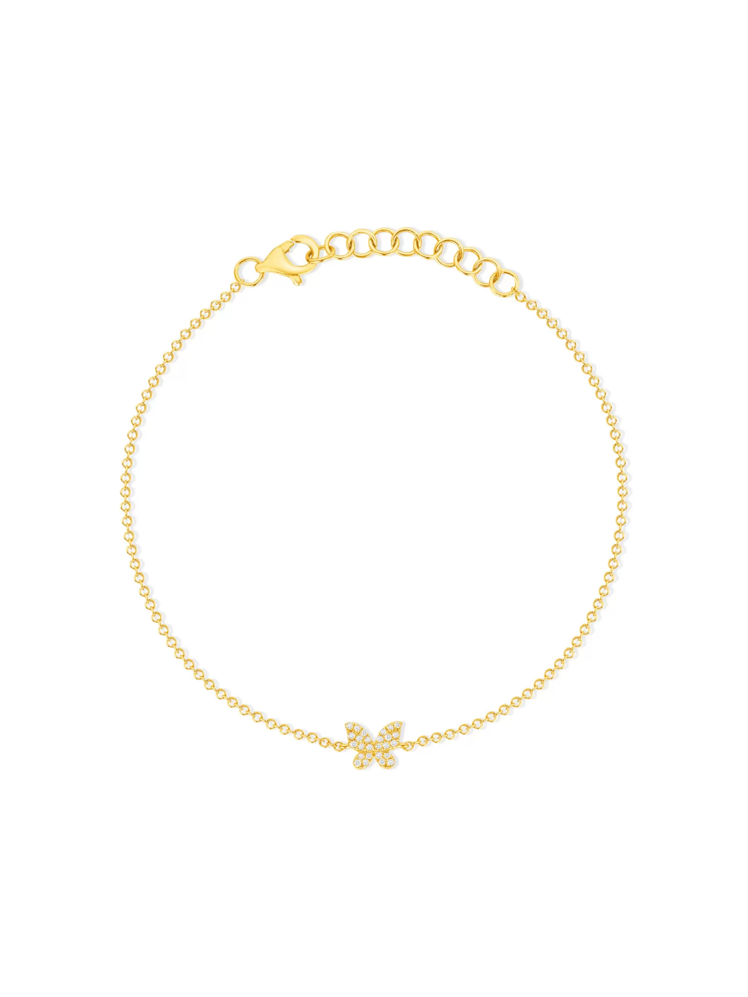 Hallie Diamond Single Butterfly Bracelet 14K