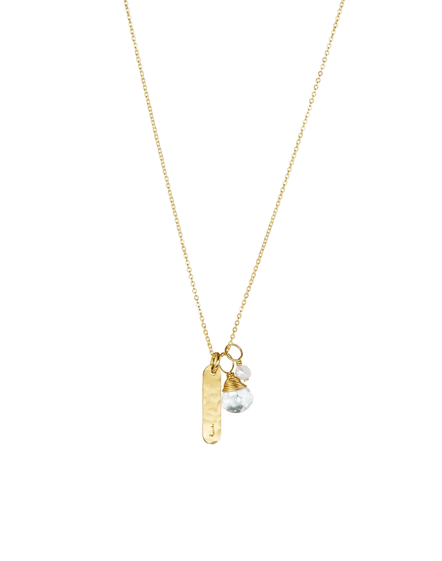 Hammered Initial Necklace