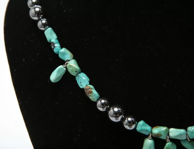 Hematite & Turquoise Choker Necklace