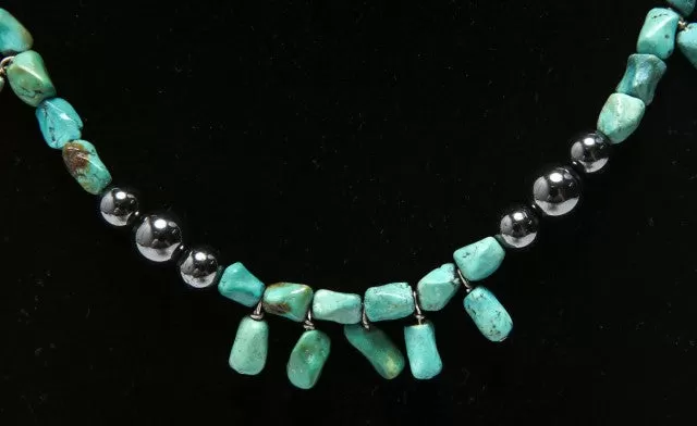 Hematite & Turquoise Choker Necklace