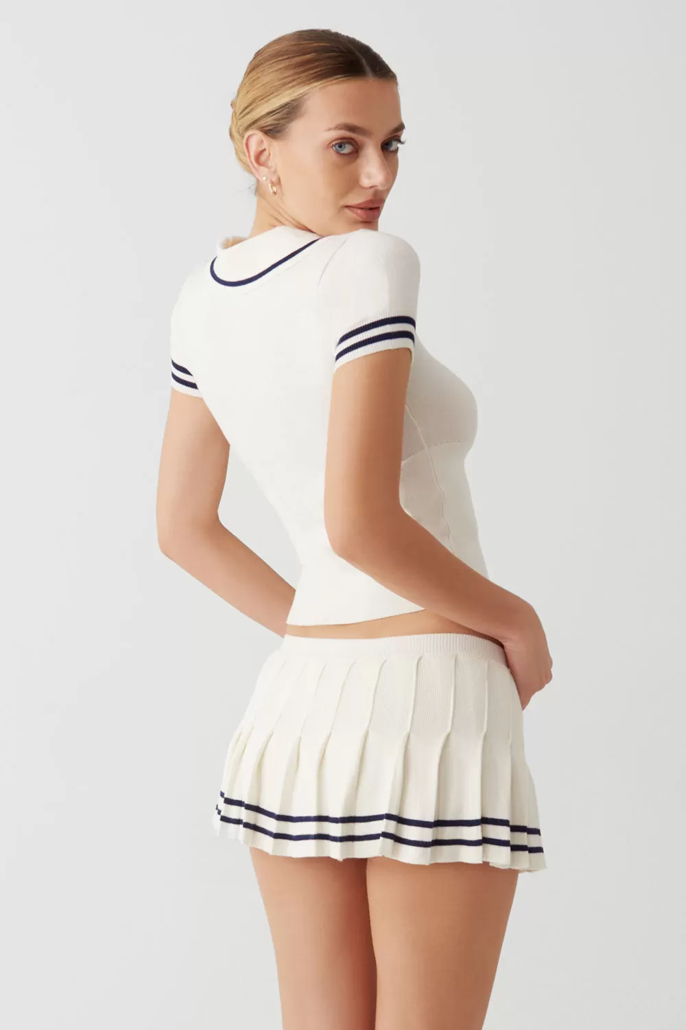 Honeymoon Knit Pleated Skort - Sugar