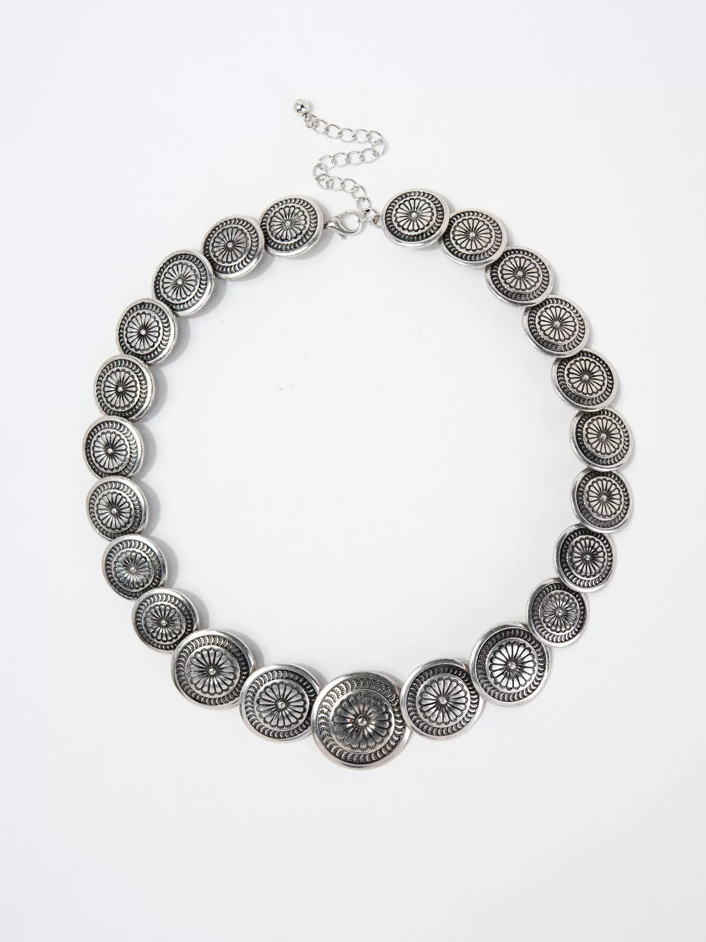 Jeanne Sunburst Design Adjustable Concho Necklace