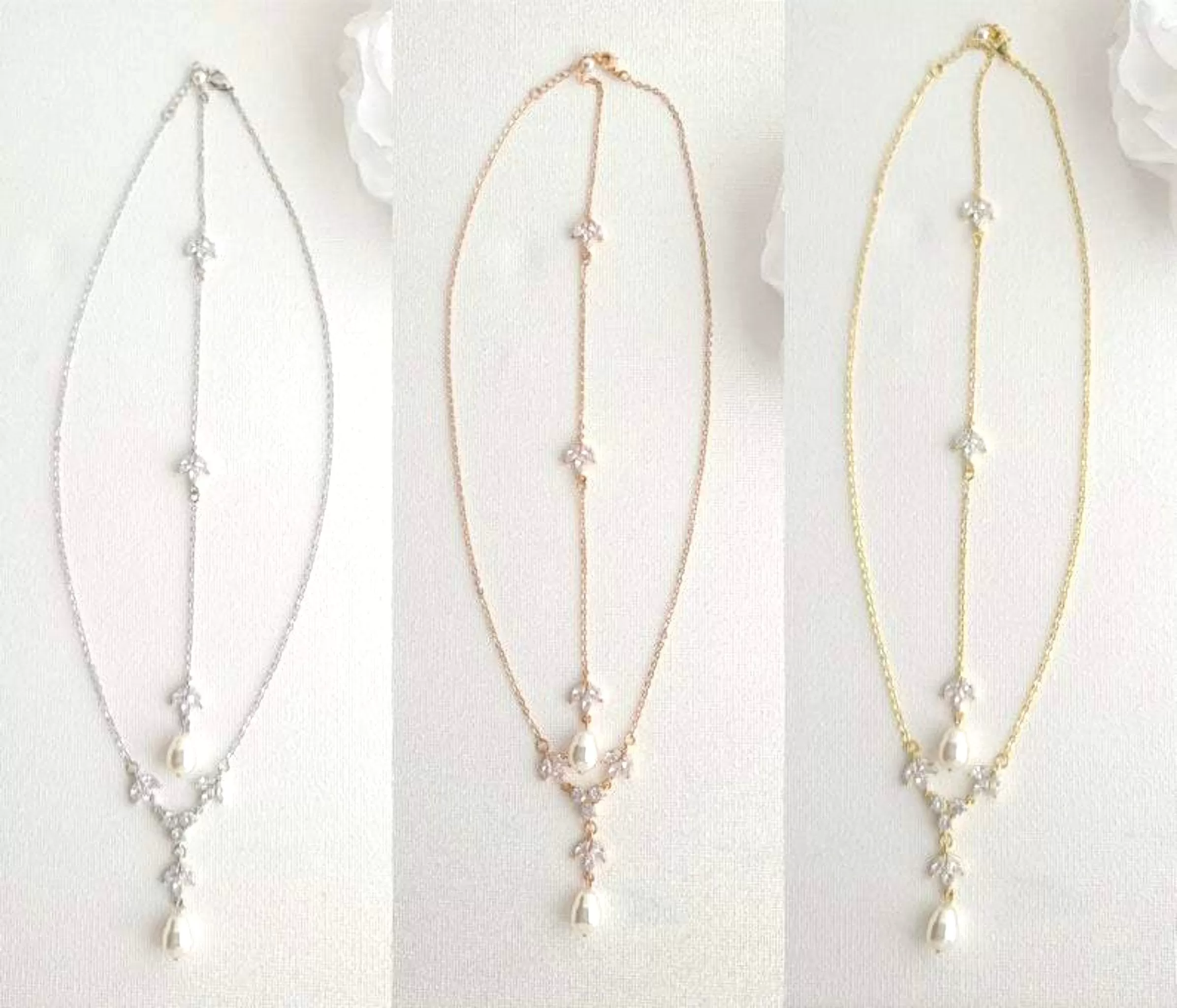 Jewelry Set for brides in Simple Design- Rose Gold- Leila