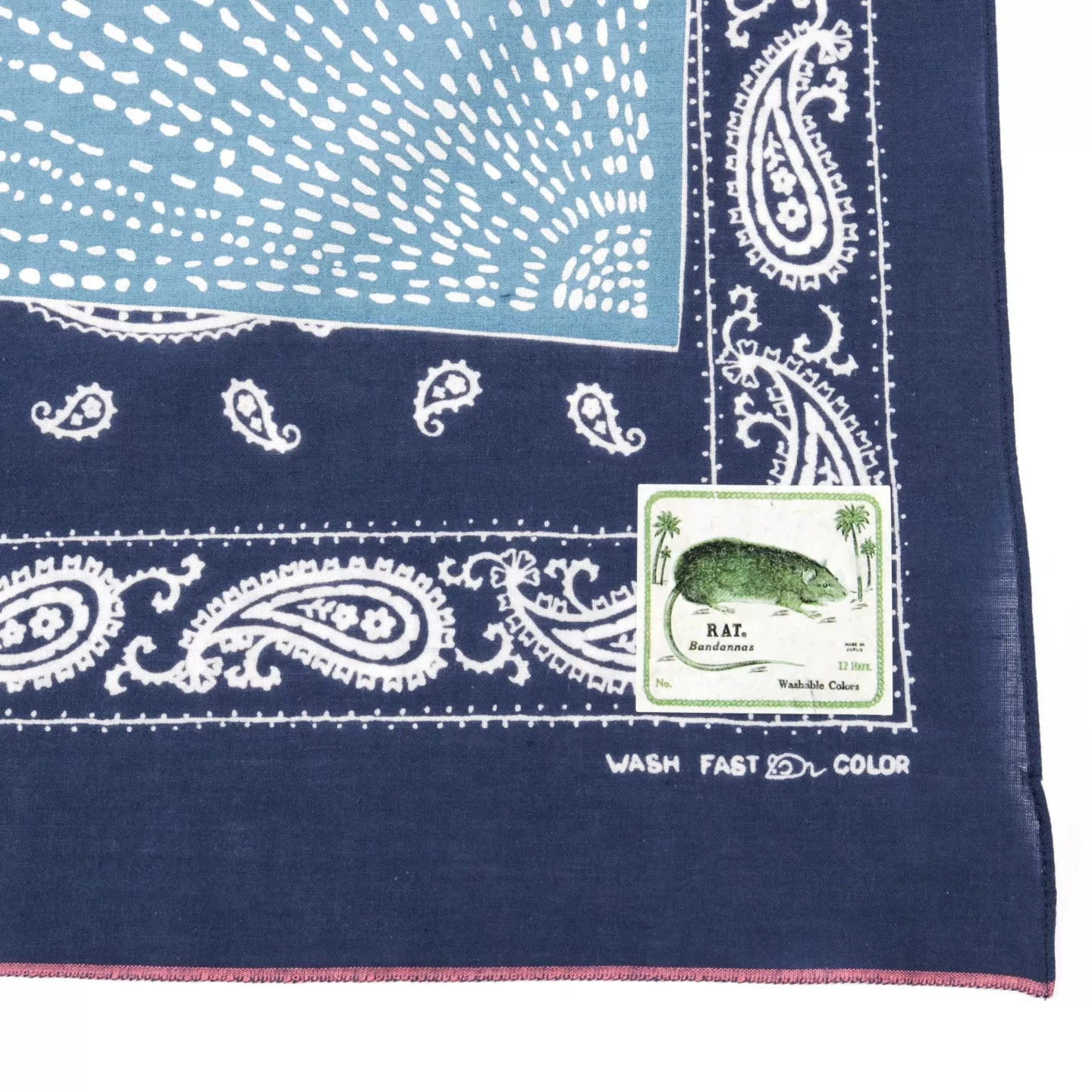 KAPITAL FASTCOLOR SELVEDGE BANDANA FUROSHIKI EAST MEETS WEST NAVY