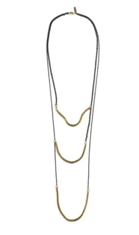 Katie deGuzman, Brass 3 Tiered Link Necklace