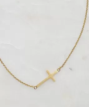 Kayla Cross Necklace - Gold