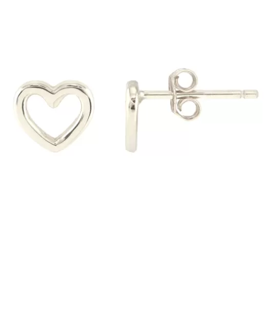 Kris Nations Heart Outline Stud Earrings - Gold OR Silver