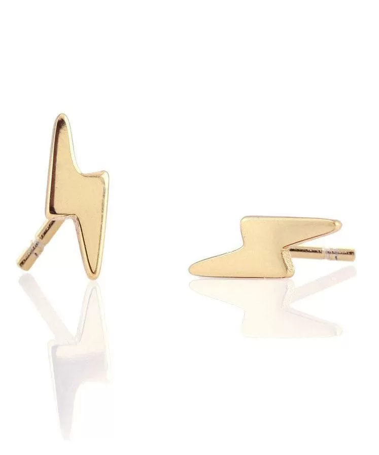 Kris Nations Lightning Bolt Stud Earrings - Gold