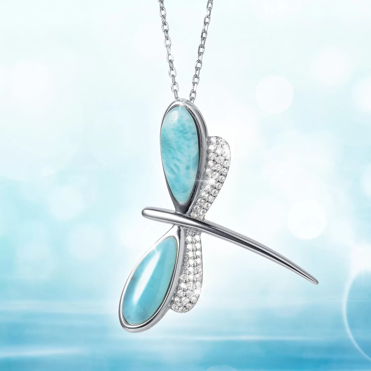 Larimar Dragonfly Pendant