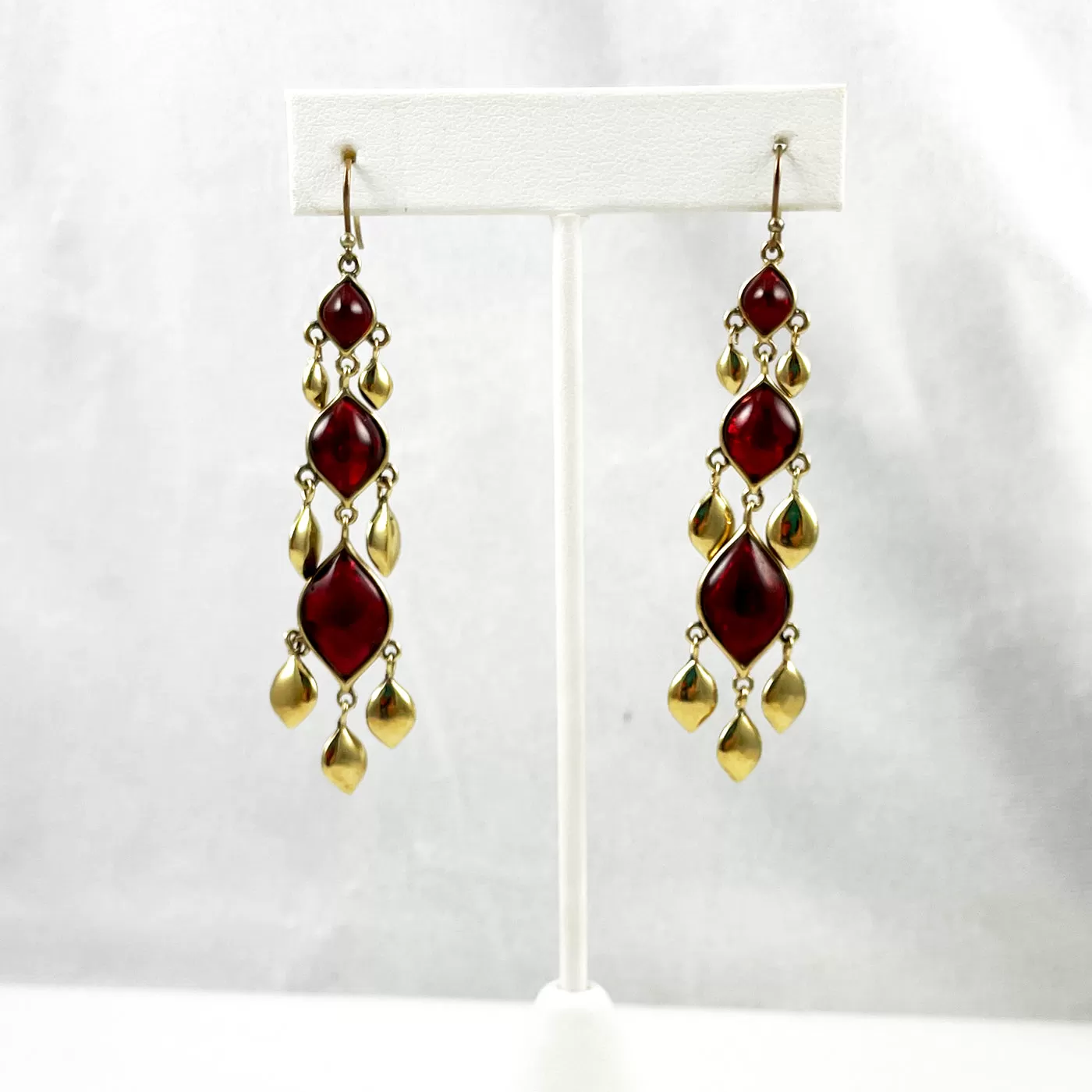 Liz Claiborne Red Chandelier Earrings Vintage