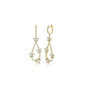 Long Open Pear Drop Flower Station Earring