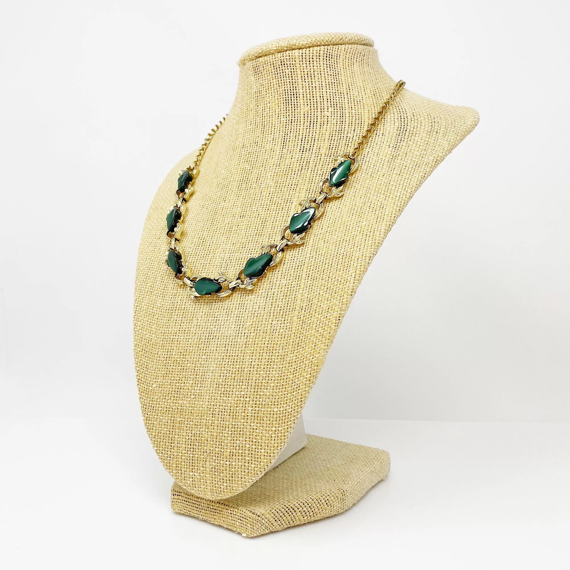 MALENA green and gold choker necklace