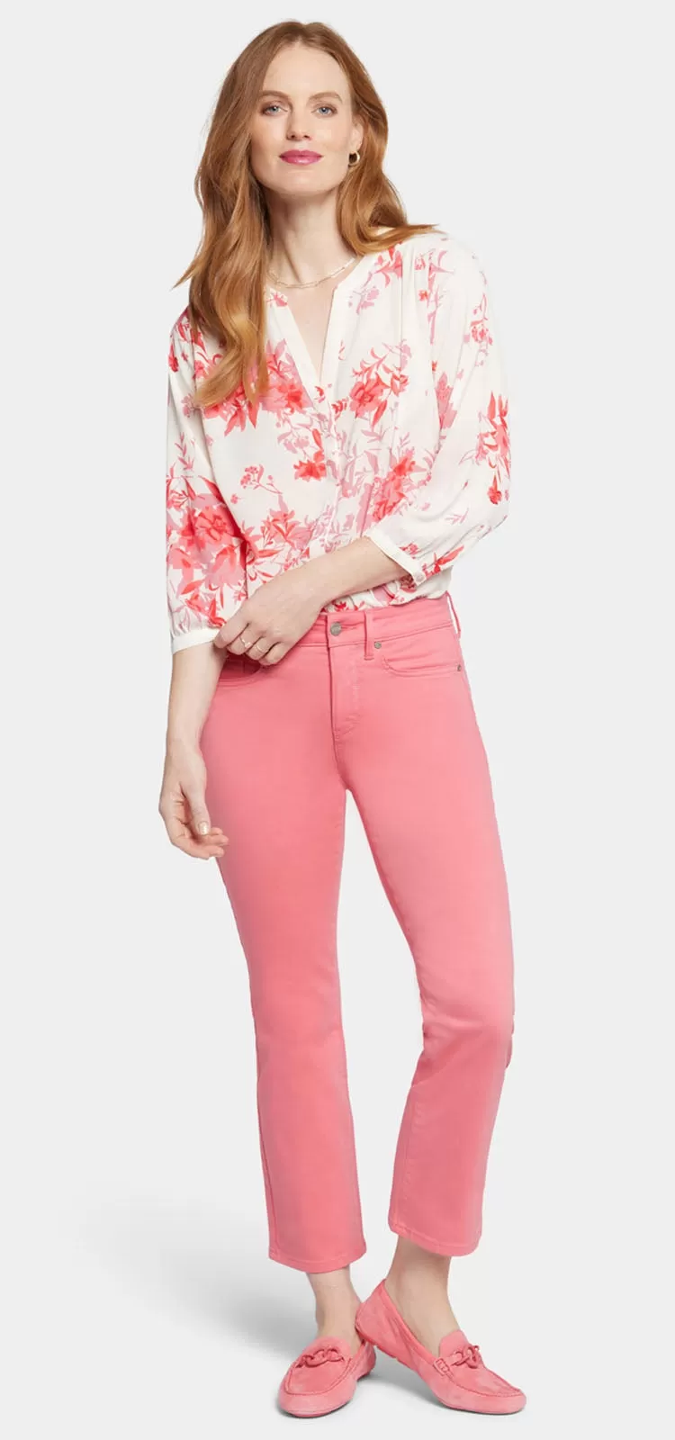 Marilyn Straight Ankle Jeans Roze Premium Denim | Pink Punch